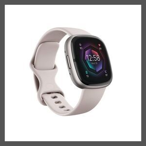 Fitbit -  Sense 2 Smartwatch - Platinum Aluminum with White